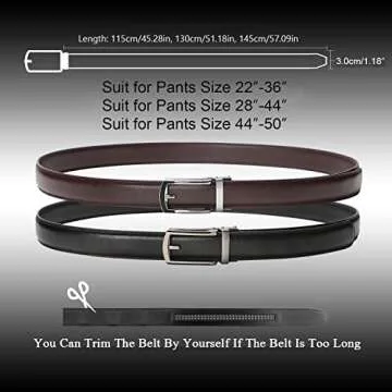 WERFORU Men's Ratchet Belts, 2 Pack Leather Belts for Men Dress and Casual with Automatic Buckle