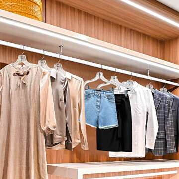 Quality Hangers 12 Pack Clear Plastic Skirt Hangers - Crystal Cut Pants Hangers - Durable Plastic Hanger Set - Dress Hangers with Adjustable Clips - Heavy Duty Hangers