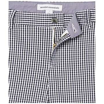 Amazon Essentials Women's 5" Chino Short - Black Gingham