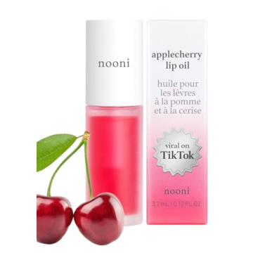 Nooni Applecherry Vegan Lip Oil - Long-Lasting, Moisturizing
