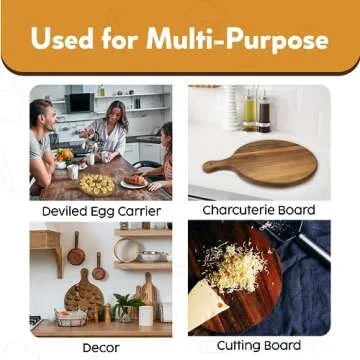 Mrs. M's Floral Cart Deviled Egg Platter & Charcuterie Board - Premium Quality Acacia Wood, Easy to Wash & Deviled Egg Tray, Cutting Board, Cheese Board, Serving Platter & Deviled Egg Carrier