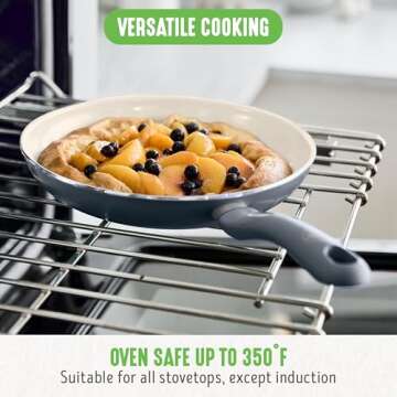 GreenLife Soft Grip 16 Piece Cookware Set, Non-Toxic PFAS-Free Ceramic Nonstick, Frying, Sauce, Saute, Utensils, Glass Lids, Stay-Cool Handles, Wobble Free, Dishwasher & Oven Safe, Quartz Grey