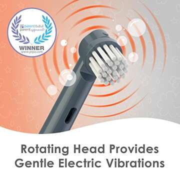 Brusheez Kids’ Electric Toothbrush Set - Safe & Effective for Ages 3+ - Parent Tested & Approved with Gentle Bristles, 2 Brush Heads, Rinse Cup, 2-Minute Timer, & Storage Base (Shadow The Shark)