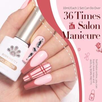 Born Pretty Nude Gel Nail Polish Set Nude Gel Polish Skin Tones Pink Neutral Brown Gel Nail Polish All Seasons Soak Off LED Gel Nail Manicure DIY Home Salon 6PCS 10ML