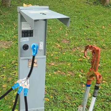 CircleCord 30 Amp to 110V RV/Generator Distribution Adapter Cord, NEMA TT-30P Male to 3X 5-15R/5-20R T-Blade Household Outlet Female with LED Power Indicator 3750W