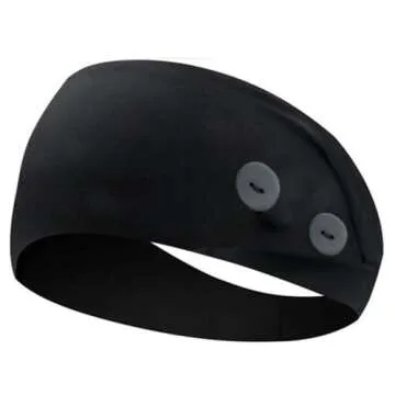 ABAMERICA Headbands with Button for Mask, Wide Nurses Headbands Non Slip Elastic Ear Protection for Women Men Doctors Sweatband Headband
