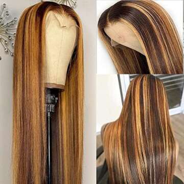 24 Inch Ombre Human Hair Wig for Effortless Glamour