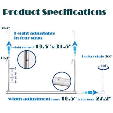 Maximize Closet Space with the HDbonemu Adjustable Hanging Rod - Chrome | Space Saving Solution | 1 ...