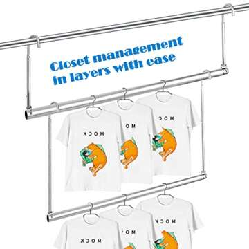 HDbonemu Adjustable Closet Hanging Rod