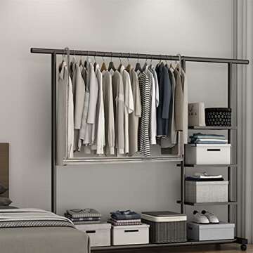 HDbonemu Adjustable Closet Hanging Rod
