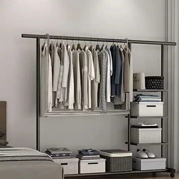 HDbonemu Adjustable Closet Hanging Rod