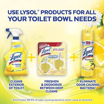 Lysol Automatic In-The-Bowl Toilet Cleaner, Cleans and Freshens Toilet Bowl, Lemon Breeze Scent, 2 Count (Pack of 1)