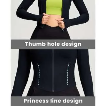 colorskin Women's Workout Zip Up Jacket for Yoga and Running