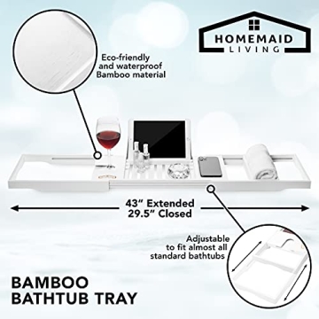 Homemaid Living Luxury Bath Tray - Expandable, Elegant, Practical
