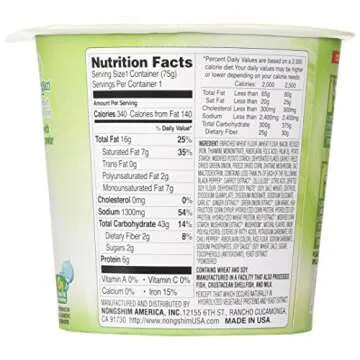 Nongshim Soon Instant Vegan Ramen Noodle Soup Cup, 6 Pack, Microwaveable Safe Cup, Vegan Meatless Ramen