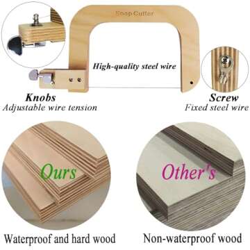 kelodo Wooden Soap Cutter for Handmade Soap Making Professional, Soap Cutter Slicer with Adjustable ...