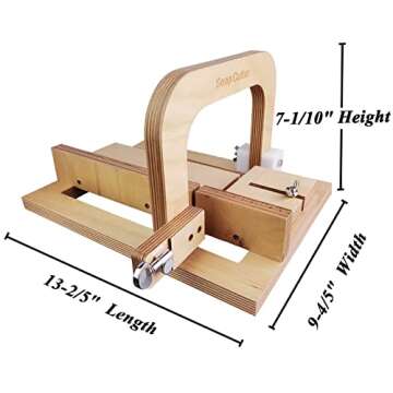 kelodo Wooden Soap Cutter for Handmade Soap Making Professional, Soap Cutter Slicer with Adjustable Cutting Wire & Scale forCheese, Butter, Cake, Bread DIY Making Cutting Tool