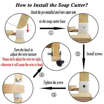 kelodo Wooden Soap Cutter for Handmade Soap Making Professional, Soap Cutter Slicer with Adjustable Cutting Wire & Scale forCheese, Butter, Cake, Bread DIY Making Cutting Tool