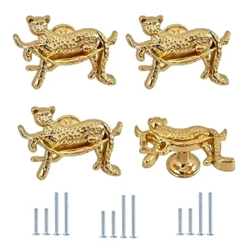 WhaGaay Gold Leopard Cabinet Knobs Stylish Durable Handles