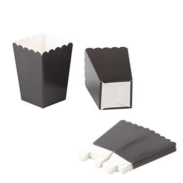 Chic Black Popcorn Boxes for Every Celebration, 36 Pack