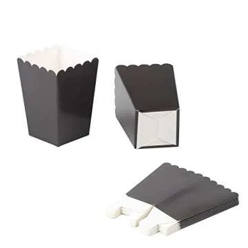 Chic Black Popcorn Boxes for Every Celebration, 36 Pack