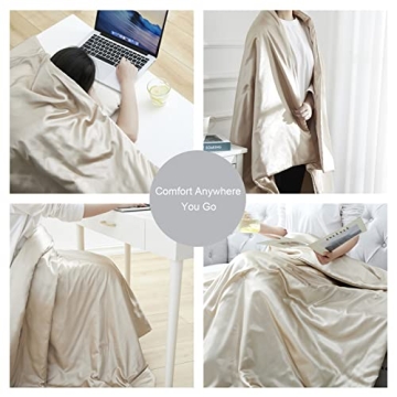 Silk Throw Blanket - Soft Lightweight Satin for Couch Bed