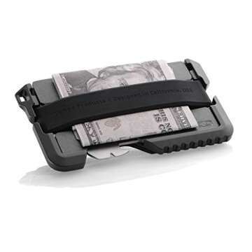 Dango Slim Minimalist Wallet for Men - RFID Blocking - Leather + Multi-Tool, Jet Black
