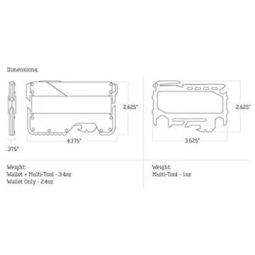 Dango Slim Minimalist Wallet for Men - RFID Blocking - Leather + Multi-Tool, Jet Black