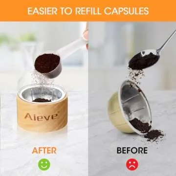 Aieve Reusable Vertuo Capsule Kit for Nespresso Vertuo Pods, Includes 80Pcs Capsules Aluminum Seals Foil Lids, Capsule Holder, Coffee Scoop and Brush