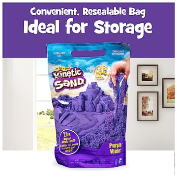 Kinetic Sand, The Original Moldable Sensory Play Sand Toys for Kids, Purple, 2 lb. Resealable Bag, Ages 3+