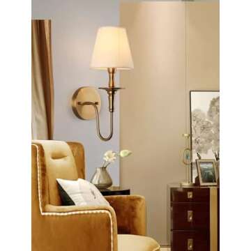 KEFA Wireless Battery Operated Wall Sconces Set of 2,No Wiring Rechargeable Wall Lights with Remote,Antique Brass Vintage Fabric Shade Wall Lamp Fixtures for Living Room Bedroom Hallway Farmhouse TV