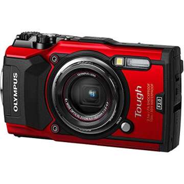 OM SYSTEM OLYMPUS TG-5 Waterproof Camera with 3-Inch LCD, Red
