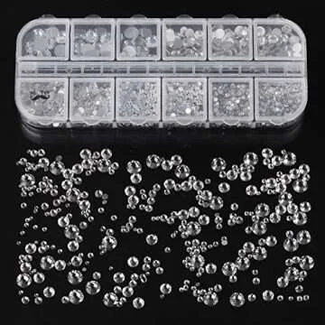 Mr. Pen - 2000 Pcs Rhinestones with Pick Up Tweezer & Picking Pen, Flat Back Round Rhinestones for Crafts, Face Gems, Nails & Makeup