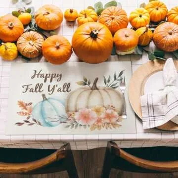 GROBRO7 Fall Placemats for Thanksgiving & Autumn Dining