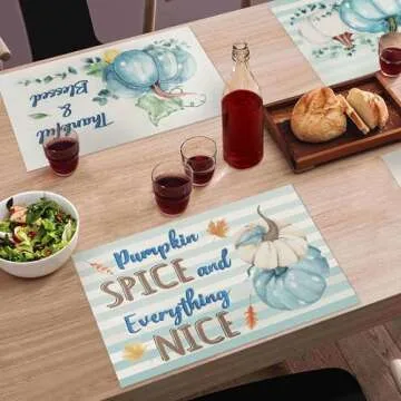GROBRO7 Fall Placemats for Thanksgiving & Autumn Dining