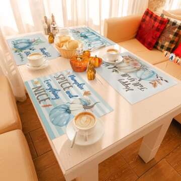 GROBRO7 Fall Placemats for Thanksgiving & Autumn Dining