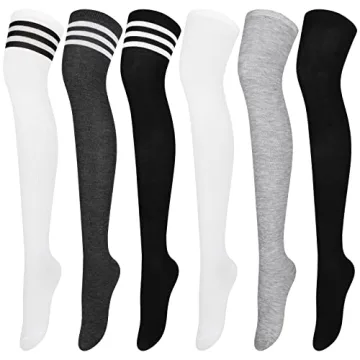 Aneco 6 Pairs Over Knee Thigh Socks - Stylish & Warm Daily Wear