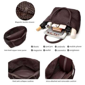 Stylish Vegan Leather Woven Tote Bag for Women