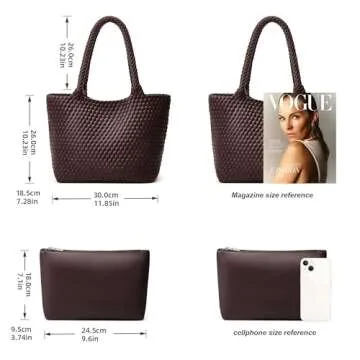 Stylish Vegan Leather Woven Tote Bag for Women