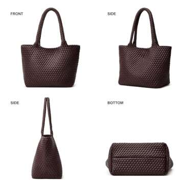 Stylish Vegan Leather Woven Tote Bag for Women
