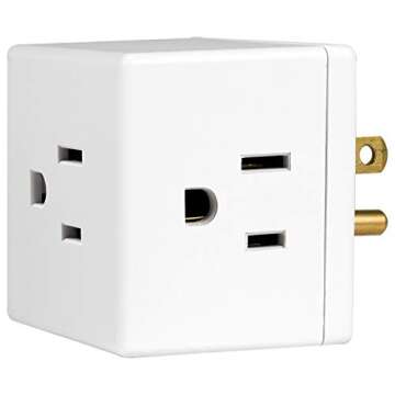 GE 3-Outlet Extender, 3 Pack, Grounded Wall Tap, Adapter Spaced, 3-Prong, Multiple Plug, Power Split...