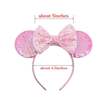 Tutu.kk Sequin Bow Minnie Mouse Ears Headbands for Parties