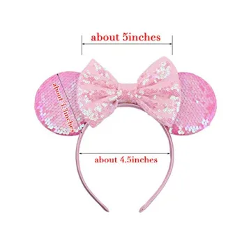 Tutu.kk Sequin Bow Minnie Mouse Ears Headbands for Parties