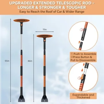 4-In-1 Snow Brush Kit with Extendable Handle and Squeegee