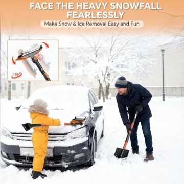 4-In-1 Snow Brush Kit with Extendable Handle and Squeegee