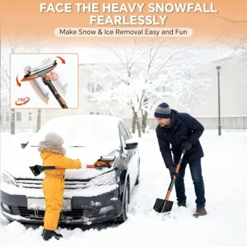4-In-1 Snow Brush Kit with Extendable Handle and Squeegee