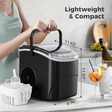 Portable Ice Maker - 26Lbs/Day, Self-Cleaning