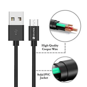 Spater 5-Pack 7-Inch Micro USB Cable for Fast Charging