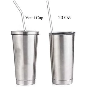 ALINK Clear Glass Straws - 8 Reusable Drinking Straws