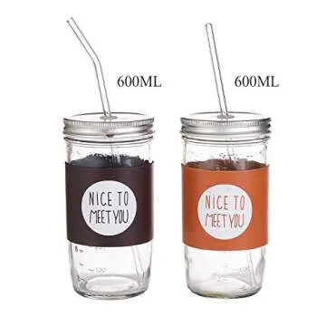 ALINK Clear Glass Straws - 8 Reusable Drinking Straws